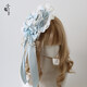 Beast Spring Christmas G light blue Lolita lace bow hairpin top hat Lolita ice blue cla flat hat Christmas G small top hat blue