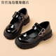 Xianzheyi Girls' Leather Shoes 2024 Spring and Autumn New Children's Performance Shoes Black Dance Shoes Princess Shoes Middle-aged Girls' Shoes Black Patent Leather Choose Inner Length According to Foot Length