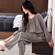 Banxinles neuer Pyjamas-Frauen Herbst Langarmed Pure Cotton Home Clothes Frühling und Herbst Lose Lose großer Mutter mit mittlerem Alter mit Blumen-Set XRC-1517# Frauen M/160