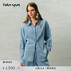Fabrique washed light blue floral embroidered cotton and linen denim shirt 2026 spring new arrival light blue XS