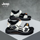 JEEP Sandals 2025 Summer New Sandals Comfortable and Lightweight Girls' Shoes Trendy Brand Versatile Velcro Boys Sandals 9005 White/Orange 26/Inner Length About 16.5cm