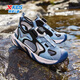XTEP boys' wild track non-slip toe-cap sandals outdoor breathable quick-drying sports shoes ice blue/butterfly blue 39
