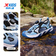 XTEP boys' wild track non-slip toe-cap sandals outdoor breathable quick-drying sports shoes ice blue/butterfly blue 39
