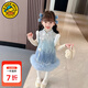 G.duck little yellow duck children's clothing girls dress autumn and winter 2026 new children's cheongsam dress little girl winter vest dress sky blue 90 (recommended height 80-90 1 year old - 2 years old)