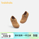 Balabala children's shoes, girls' Birkenstock shoes, 2025 new spring and autumn princess shoes, trendy soft-soled shoes, retro fashion, beige 50001 27 (foot length 16.3-16.7/inner length 17.7)