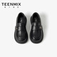Tianmeiyi Children's Shoes Girls Black Small Leather Shoes 2026 Spring and Autumn New Children's British Style College Style Loafers Black 29