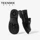 Tianmeiyi Children's Shoes Girls Black Small Leather Shoes 2026 Spring and Autumn New Children's British Style College Style Loafers Black 29