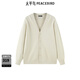 PEACEBIRD Men's Sweater Autumn Loose Jacquard Knitted Cardigan B1EAE3311 Off-White 1 XL