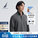 NAUTICA Shopping mall same style men's 25 spring and autumn new style cotton ammonia pique elastic and stylish long-sleeved POLO shirt for men dark gray 0MR M