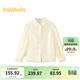 Balabala children's clothing children's long-sleeved shirt girls spring clothing big children's tops jacquard sweet bow fashion yellow tone 00433 165