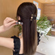 Rhinestone small grabber, feminine bangs clip, princess head half-tied hair clip, high-end headwear, gold