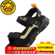 G.duck little yellow duck boys' sandals 2025 summer new children's beach shoes soft sole non-slip medium and large children's light casual shoes black gold-open toe 39 inner length 23.5cm