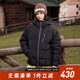 Viishow hooded down jacket men's 2025 new winter retro contrast color couple wear white duck down winter jacket polar black S