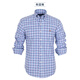 POLO Ralph Lauren American high-end casual plaid small color horse long-sleeved shirt pure cotton non-ironing men's peacock blue plaid XS 100-120Jin Jin equals 0.5 kg