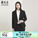 Youngor (YOUNGOR) suit jacket for women, one-button wool blended suit for women, heroic appearance, showing off taste, same style as the mall, black L 170/92A