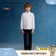 Teenie Weenie Kids Bear Children's Clothing Boys College Style Simple Basic Long Sleeve Shirt White 130 cm