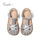 Snaffy Children's Sandals Silver Girls Roman Shoes 2026 Summer New Medium and Large Children's Non-Slip Soft Soled Beach Shoes Quicksand Silver 26 Recommended Foot Length 16.1cm