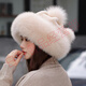 CA BRIDA imported mink fur hat women's fox fur ear protection warm mink hat Rex rabbit fur autumn and winter whole mink fur hat blue S (54-55cm)