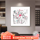 Qiao painted Wu Guanzhong Yingri lotus new Chinese style ink simple Chinese painting corridor bedroom living room entrance hall painting restaurant decoration painting 4 lotus 120*120cm hand-painted oil painting + aluminum alloy frame