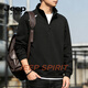 JEEP SPIRIT half zipper stand collar sweatshirt men's 2026 spring new casual loose long-sleeved top jacket men's black M 90 - 110 Jin Jin is equal to 0.5 kg