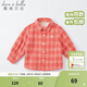 DAVE&BELLA velvet plaid girls' shirts children's shirts boys' long-sleeved tops autumn and winter bottoming shirts baby winter middle and large children red plaid 100 cm (4Y (recommended height 90-100cm))