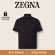Zegna men's spring and summer new black cotton short-sleeved Polo shirt black 46 (XS/S)