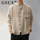GSUE new Chinese style linen cardigan long-sleeved shirt men's spring and autumn new smart commuter stand-up collar retro shirt jacket Maben 4XL suitable for 210-230Jin Jin equals 0.5 kg
