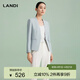 LANDI haute couture tailoring new Chinese style fog ice blue collarless slim suit top women's jacket spring new arrival water fog ice blue second batch M