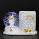 Zhenxiqi Astronaut Pen Holder Children's Day Gift Night Light Office Desk Ornament Creative Crystal Ball Pen Holder Birthday Gift [Golden Astronaut Crystal Ball Pen Holder Lamp]