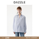 DAZZLE long-sleeved shirt 2026 spring cotton blended long-sleeved top for women light blue XS
