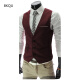 BKQU2023 Spring and Autumn Men's Suit Vest Men's Thin Large Size Korean Style Slim Fashion Professional Vest Men's White Three-Buckle Chain Style S100Jin [Jin is equal to 0.5 kg] or less