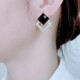 Idel niche design earrings, feminine and simple earrings, 2025 new earrings, birthday gift for wife and girlfriend, black rhombus earrings E2329