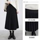 Her pool elastic waist pleated skirt 2025 autumn new women's simple mid-length A-line high waist skirt
