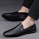 CLOHOO leather shoes men's spring and summer business casual shoes men's comfortable beanie shoes formal soft sole driving one-on-one men's shoes black 40 leather shoe size
