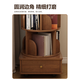 Small craftsman's simple rotating bookshelf 360-degree bookcase removable floor-standing storage rack living room display rack five-layer walnut color