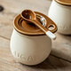 Youcci kitchen storage retro ceramic seasoning jar with lid spoon creative seasoning sugar salt jar set small lard jar household SUGAR small jar with lid-Mibai