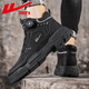 Huili Herrenschuhe 2025 Sommer Neuer Knopf Männer Martin Boots Retro Workwear Outdoor Wanderschuhe High Top Casual Schuhe Schwarz [Knopfstil] 41