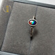 Qingmeng Canada's new other/other natural crystal/semi-precious gold ring ammolite stone ring