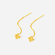Saturday blessing yellow 18K gold earrings for women four-leaf clover color gold ear wire birthday gift C0921039 pair