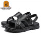 Chaussures de plage de la tête de la tête de vieil (Laorentou) Chaussures de pantoufles de couches de vache de vache de vache et de deux sandales extérieures LT12033 Brown 38