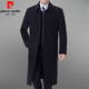 Pierre Cardin Autumn y Invierno de la chaqueta de cachemir masculina de mediana edad Wool lana de lana de lana larga al viento de rodilla Dad Top Long Negro (espesado con terciopelo) 1310-1 XL (180) recomendado 140-155 Jin [Jin equivale a 0.5 kg]