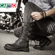 
CARTELO high tube long boots men's trendy riding boots retro knight boots men's high top boots Martin boots British style cowboy boots spring and autumn black 983 41