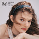 She s Qianzi modern sequin fashion contrasting color jacquard headband versatile headband hair clip headband birthday gift for girlfriend contrasting color jacquard C0