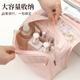 Camellia Travel Toilet Bag Women's Portable Cosmetic Storage Bag Hanging Storage Bag Water-Repellent Large Capacity Peach Powder