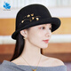 Lan Shimeng wearing top hat 2024 new butterfly embellished wool curled basin hat for women in autumn and winter, warm and fashionable, small fisherman hat with face, deep burgundy, one size fits all for adults (hidden adjustment 56-57.5cm)