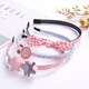 Children's hairbands and hair accessories 3-piece set of cute baby fabric flower queen headbands non-slip children's hairbands Korean style versatile girls' hairbands headbands (simple dress) one size fits all