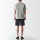 MUJI MUJI Men's Cotton Washed Poplin Shorts Casual Shorts Men's Summer Pure Cotton AED14A2S Black M