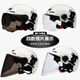 DYM3C certified electric battery car helmet for men and women, summer sun protection, all-season use, cute safety helmet, national standard half helmet, 3C frosted grizzly + cat ears, transparent