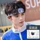 安之尚 发带 男嘻哈发箍头套字母头巾宽边运动男士发带健身头带男 a520-黑色
