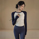 ACKDCS Contrast Color Yoga Wear Top Women's Spring and Summer Slim Fit Outdoor Sports Long Sleeve Pilates Fitness Training T-Shirt